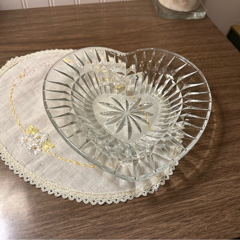 Vintage Mikasa DESIRE Crystal Heart Shaped Trinket or Candy Dish